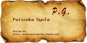 Palicska Gyula névjegykártya
